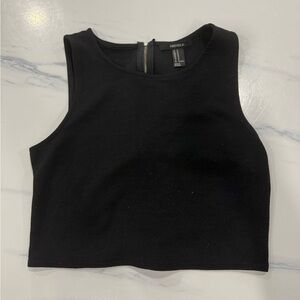 Forever 21 Black Textured Crop Top